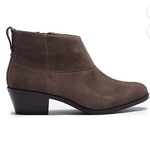 VIONIC Joy Zadie Kid Suede Leather Comfort Ankle Boots Size 9.5 Greige Color NEW